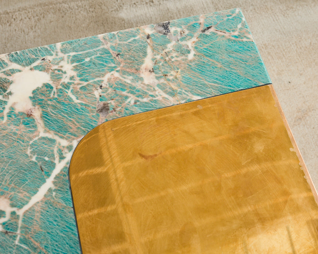 Thierry Lemaire Amazonite Gemstone Monolith Cocktail Table