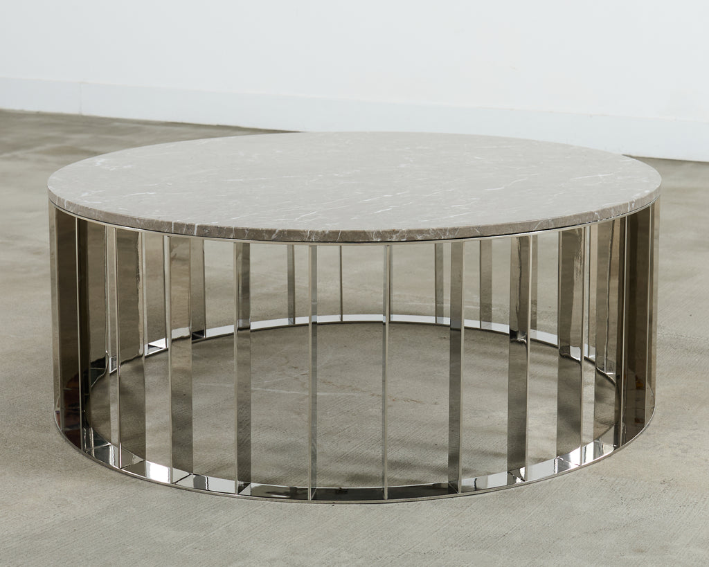 Modern Round Marble Top Cocktail Coffee Table