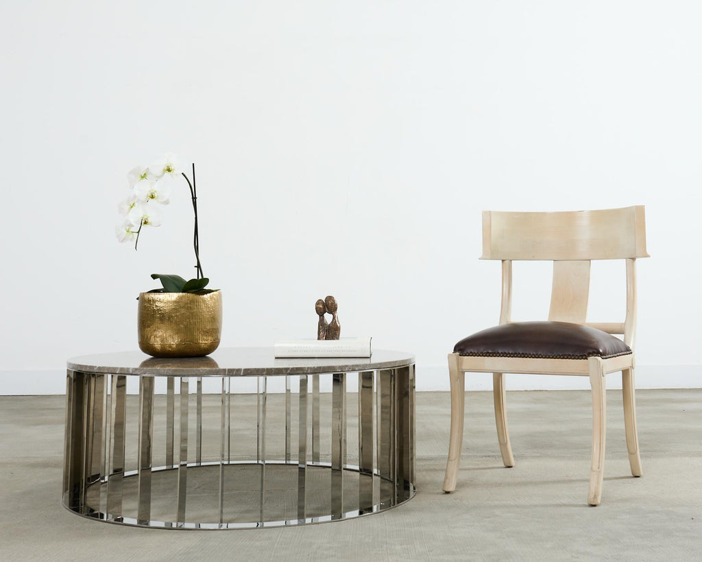 Modern Round Marble Top Cocktail Coffee Table