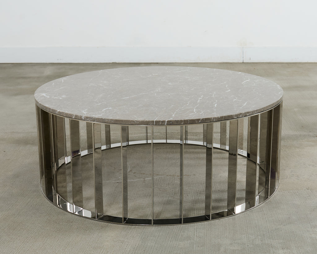 Modern Round Marble Top Cocktail Coffee Table