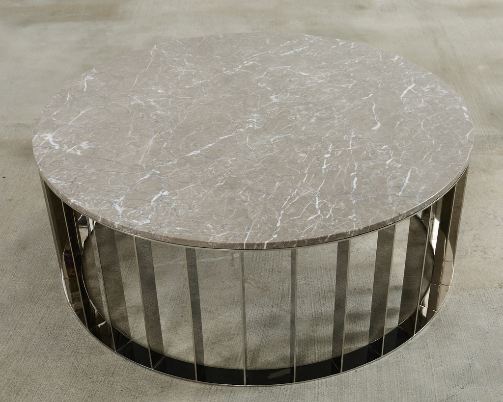 Modern Round Marble Top Cocktail Coffee Table