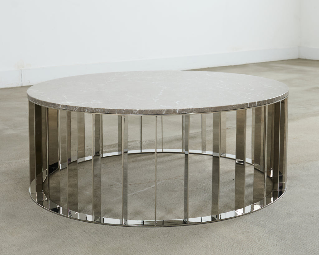 Modern Round Marble Top Cocktail Coffee Table