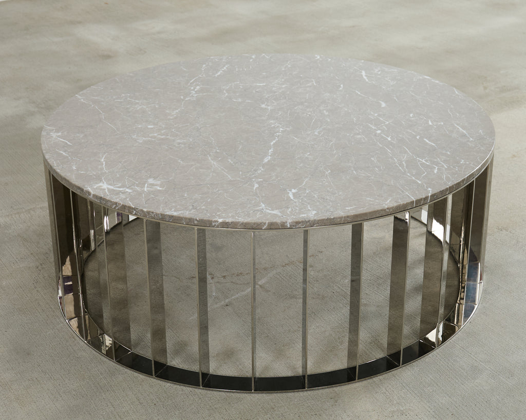Modern Round Marble Top Cocktail Coffee Table