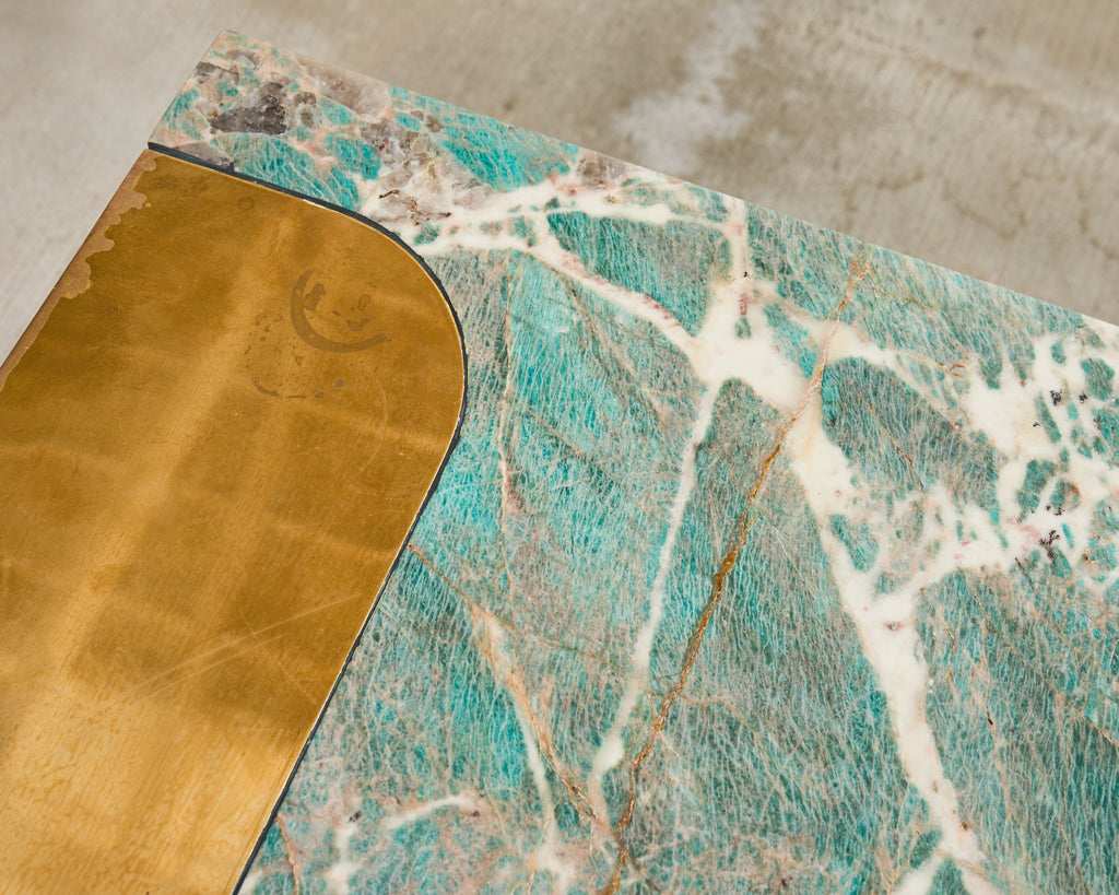 Thierry Lemaire Amazonite Gemstone Monolith Cocktail Table