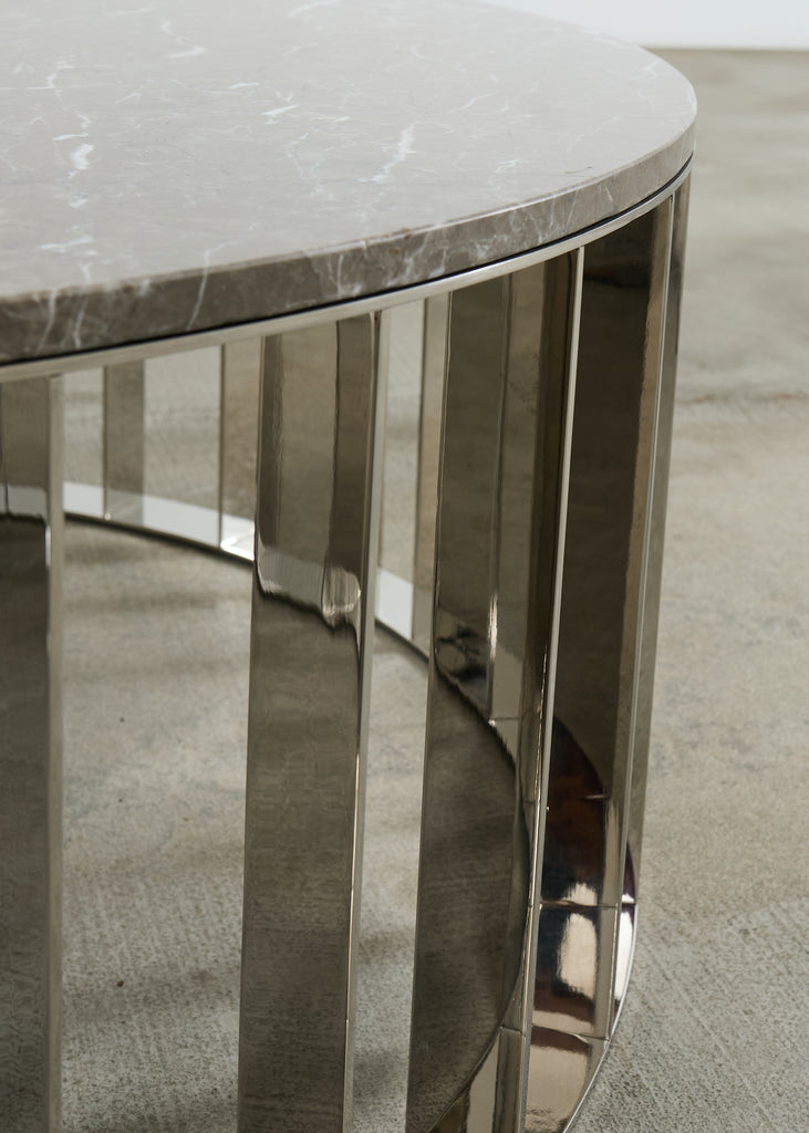 Modern Round Marble Top Cocktail Coffee Table