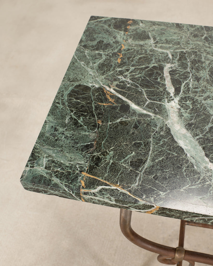 French Belle Époque Steel Marble Bronze Pâtisserie Table Console
