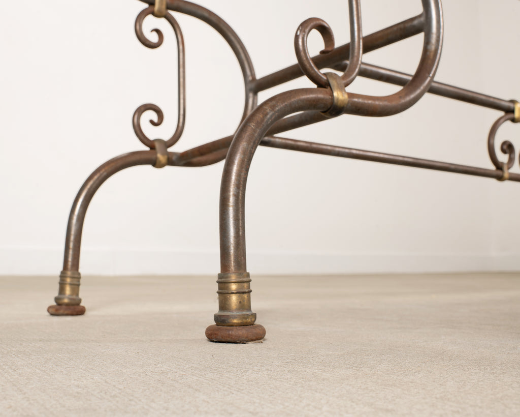 French Belle Époque Steel Marble Bronze Pâtisserie Table Console