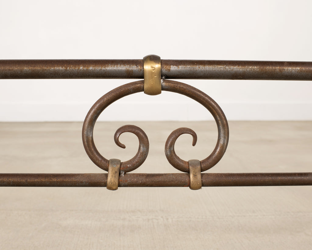 French Belle Époque Steel Marble Bronze Pâtisserie Table Console