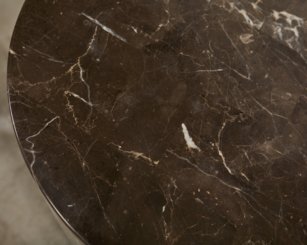 Neoclassical Style Round Tessellated Marble Stone Pedestal