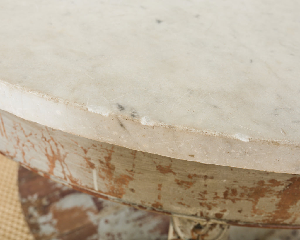 Monumental Swedish Gustavian Style Marble Top Center Table