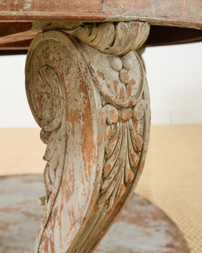 Monumental Swedish Gustavian Style Marble Top Center Table