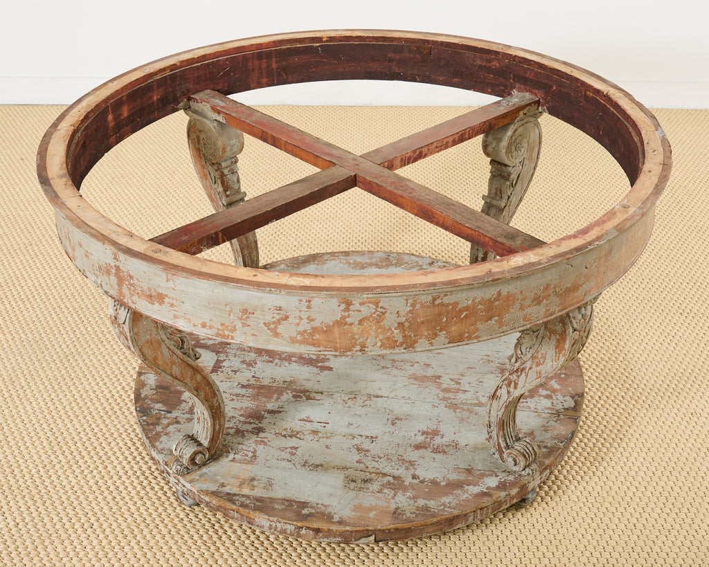 Monumental Swedish Gustavian Style Marble Top Center Table