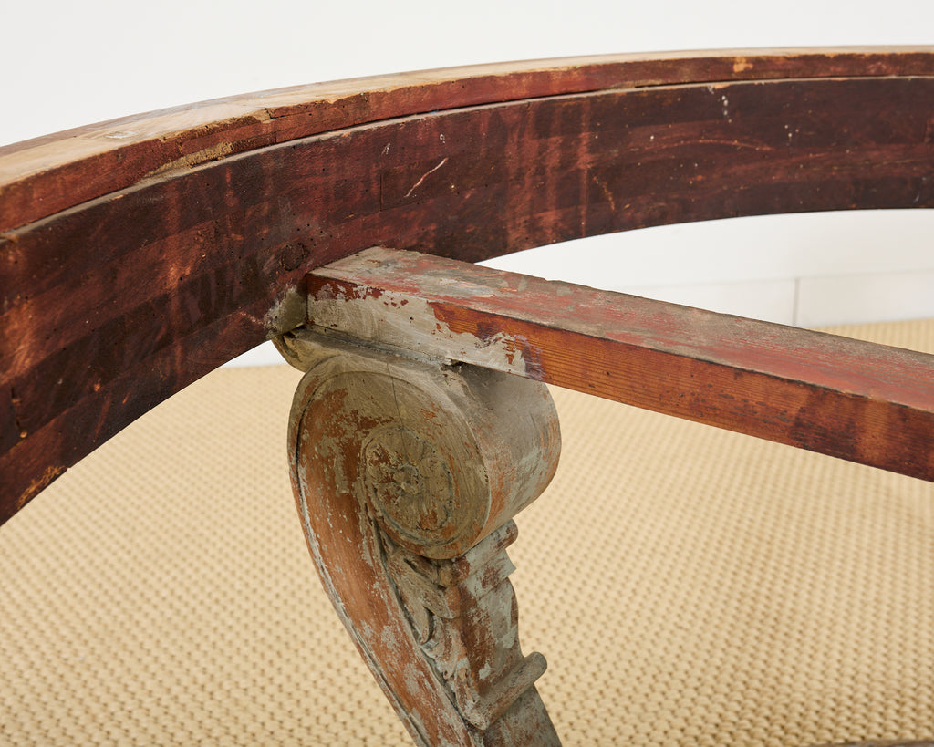 Monumental Swedish Gustavian Style Marble Top Center Table