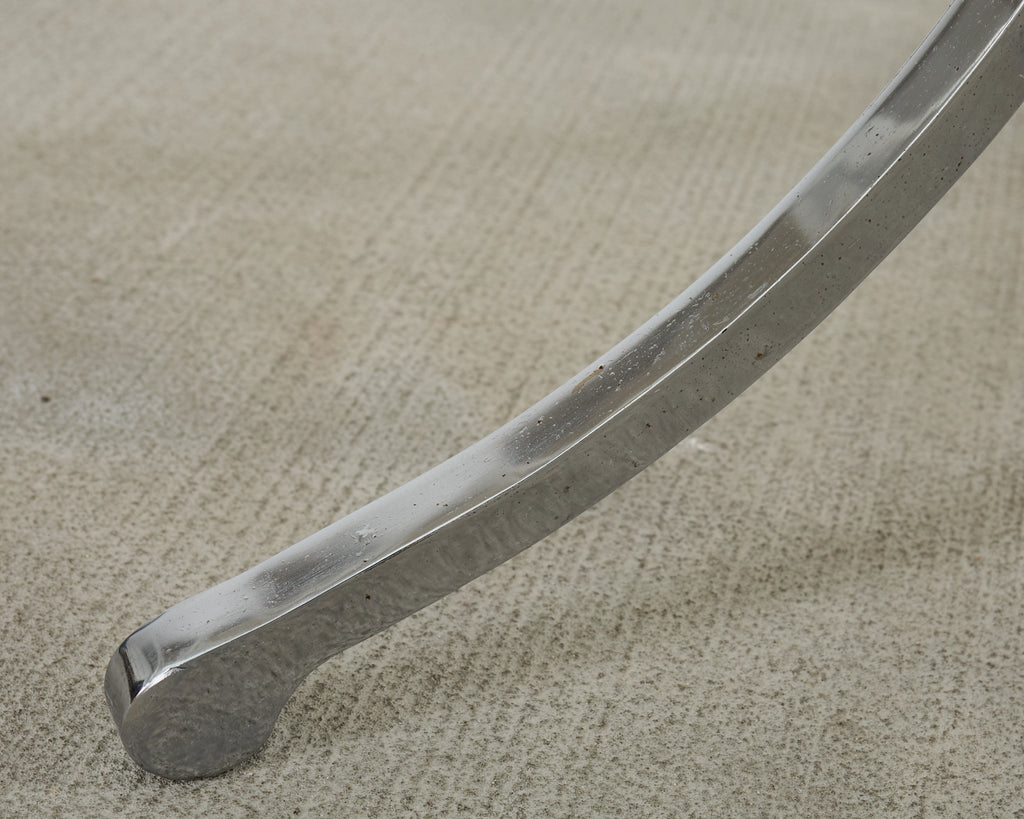 Pair of Neoclassical Style Steel Granite Top Bistro Tables