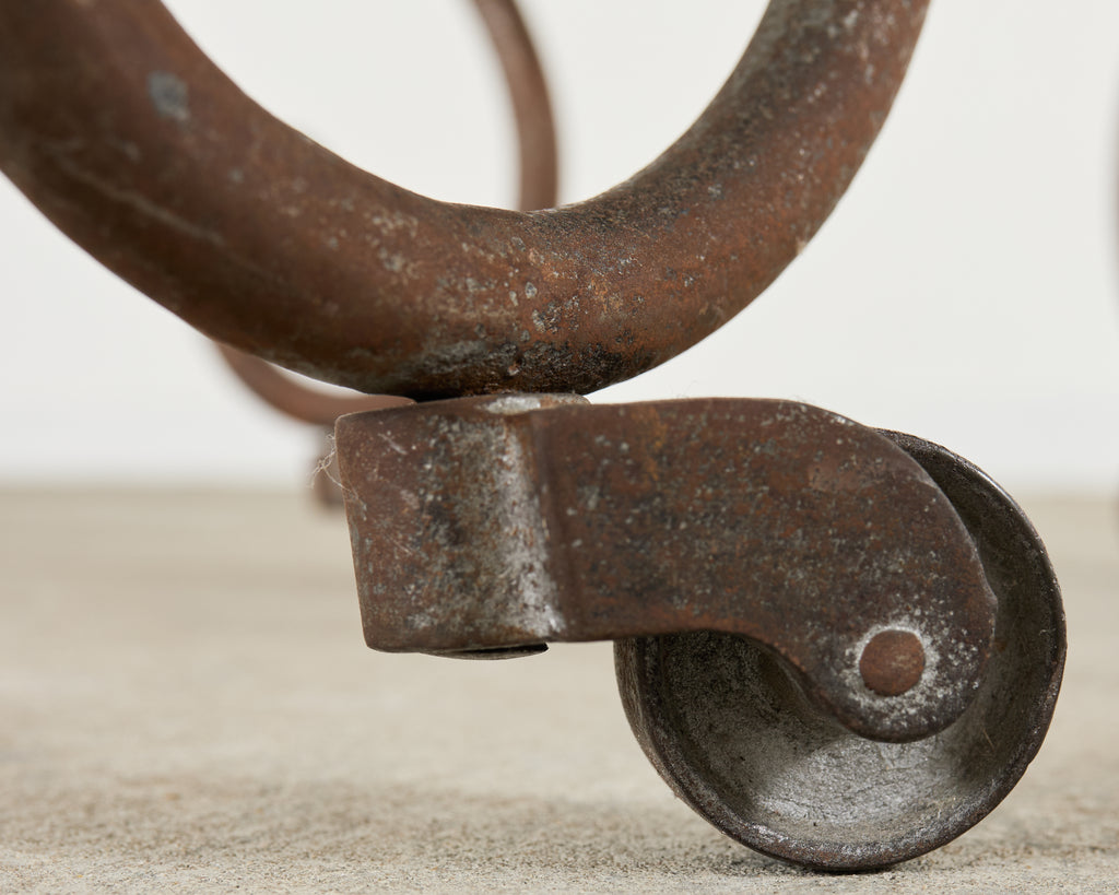 Country English Iron Marble Bronze Drink Table Trivet