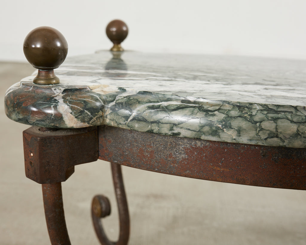 Country English Iron Marble Bronze Drink Table Trivet