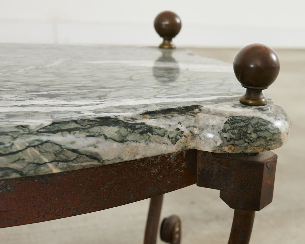 Country English Iron Marble Bronze Drink Table Trivet