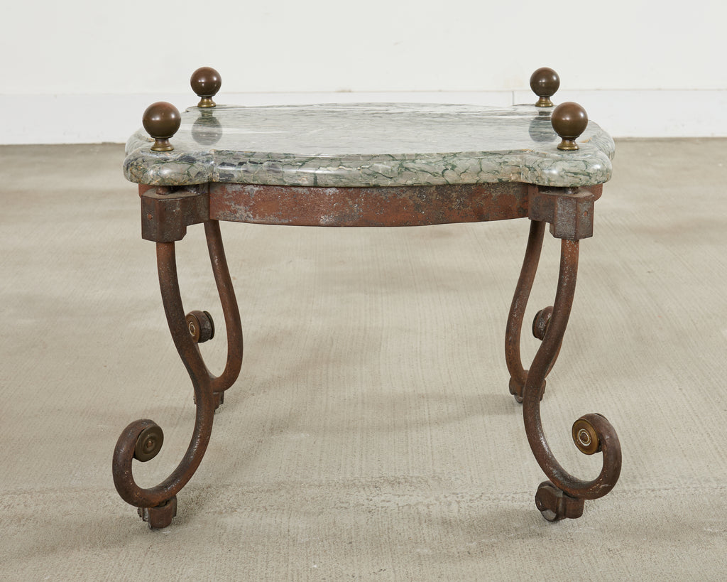 Country English Iron Marble Bronze Drink Table Trivet