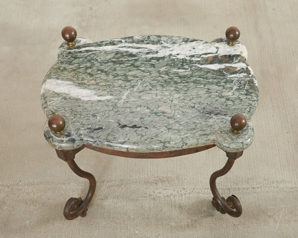 Country English Iron Marble Bronze Drink Table Trivet