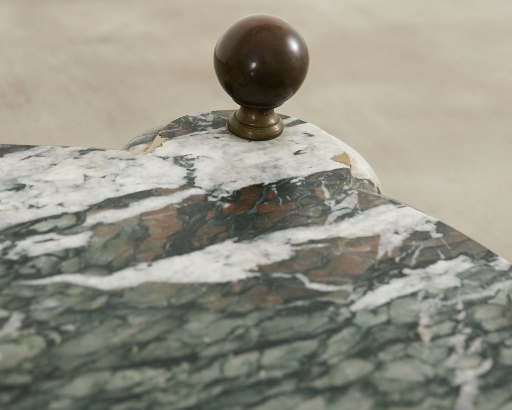 Country English Iron Marble Bronze Drink Table Trivet