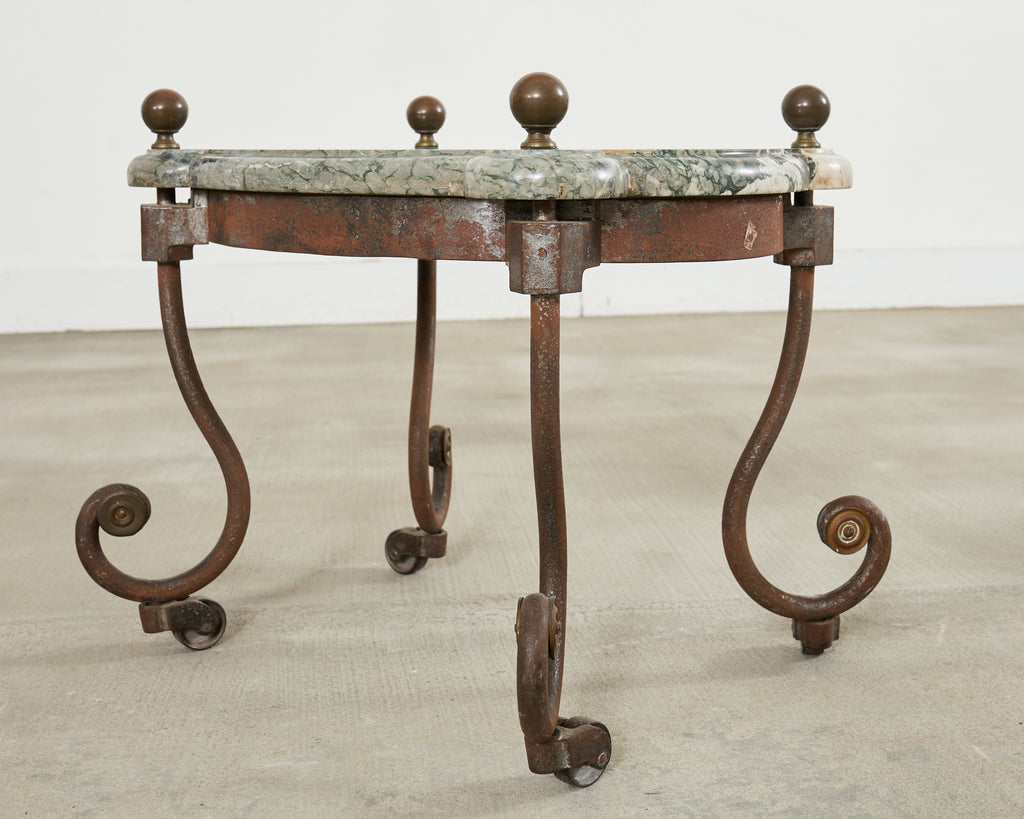 Country English Iron Marble Bronze Drink Table Trivet