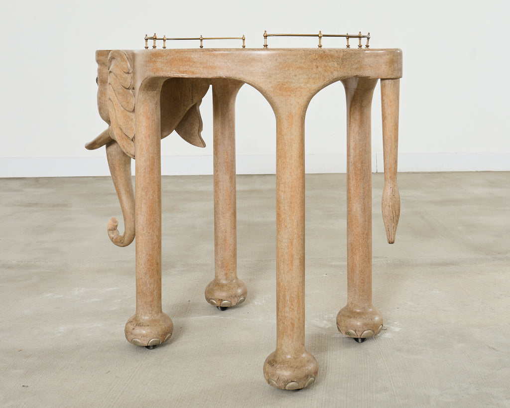 Marge Carson Hollywood Regency Elephant Bar Cart