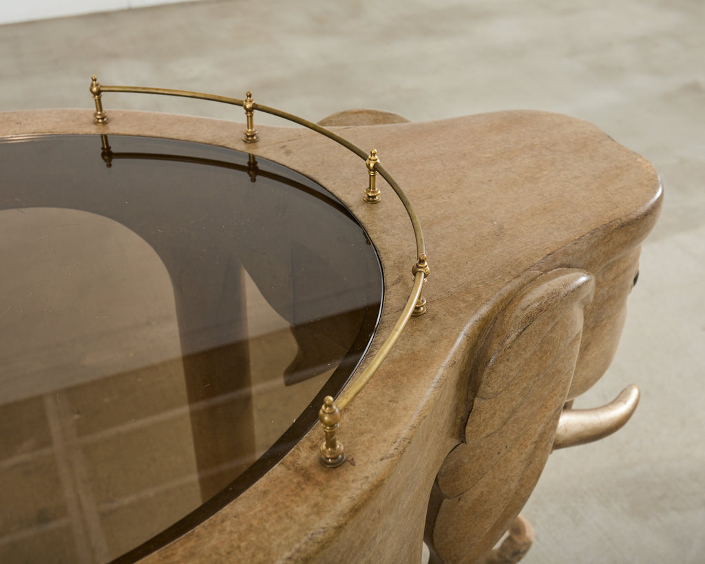 Marge Carson Hollywood Regency Elephant Bar Cart