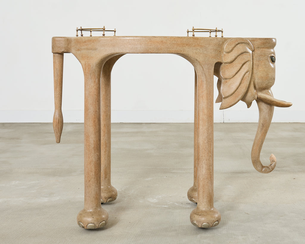 Marge Carson Hollywood Regency Elephant Bar Cart