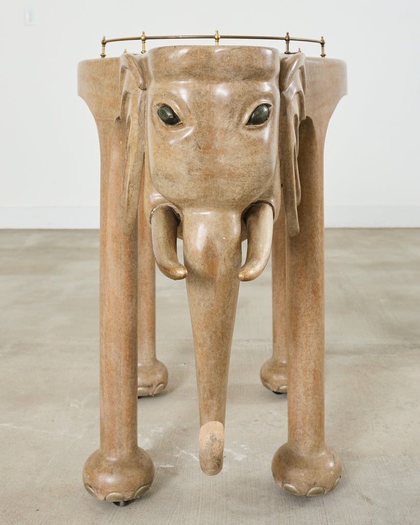 Marge Carson Hollywood Regency Elephant Bar Cart