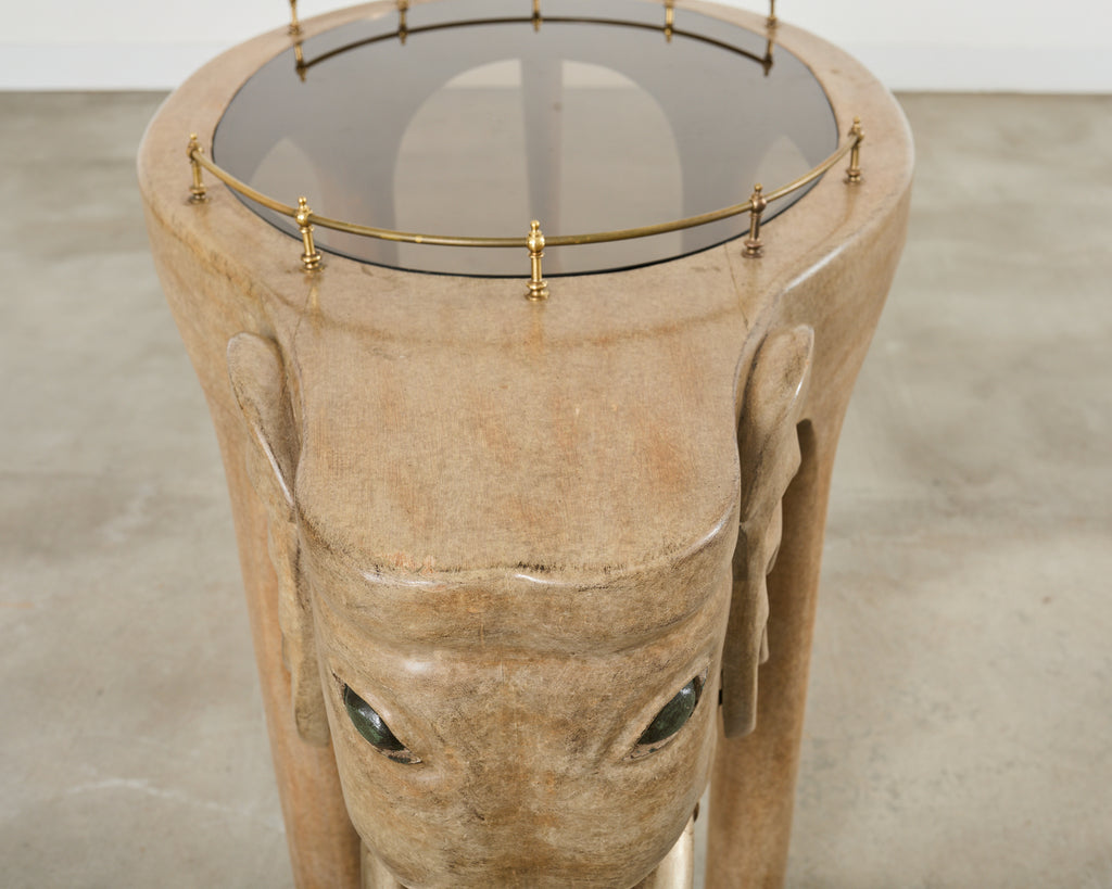 Marge Carson Hollywood Regency Elephant Bar Cart