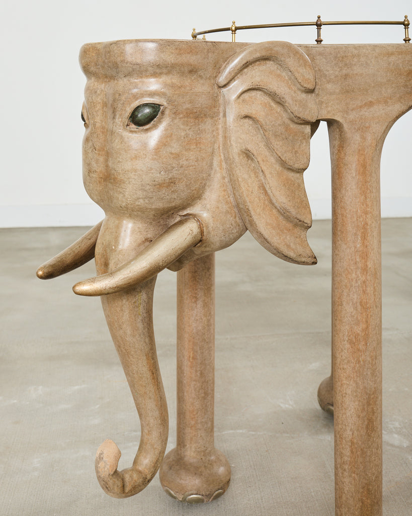 Marge Carson Hollywood Regency Elephant Bar Cart