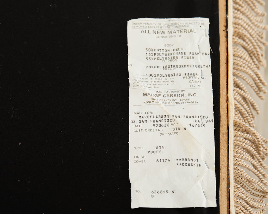 Pair of Karl Springer Style Souffle Ottomans by Marge Carson