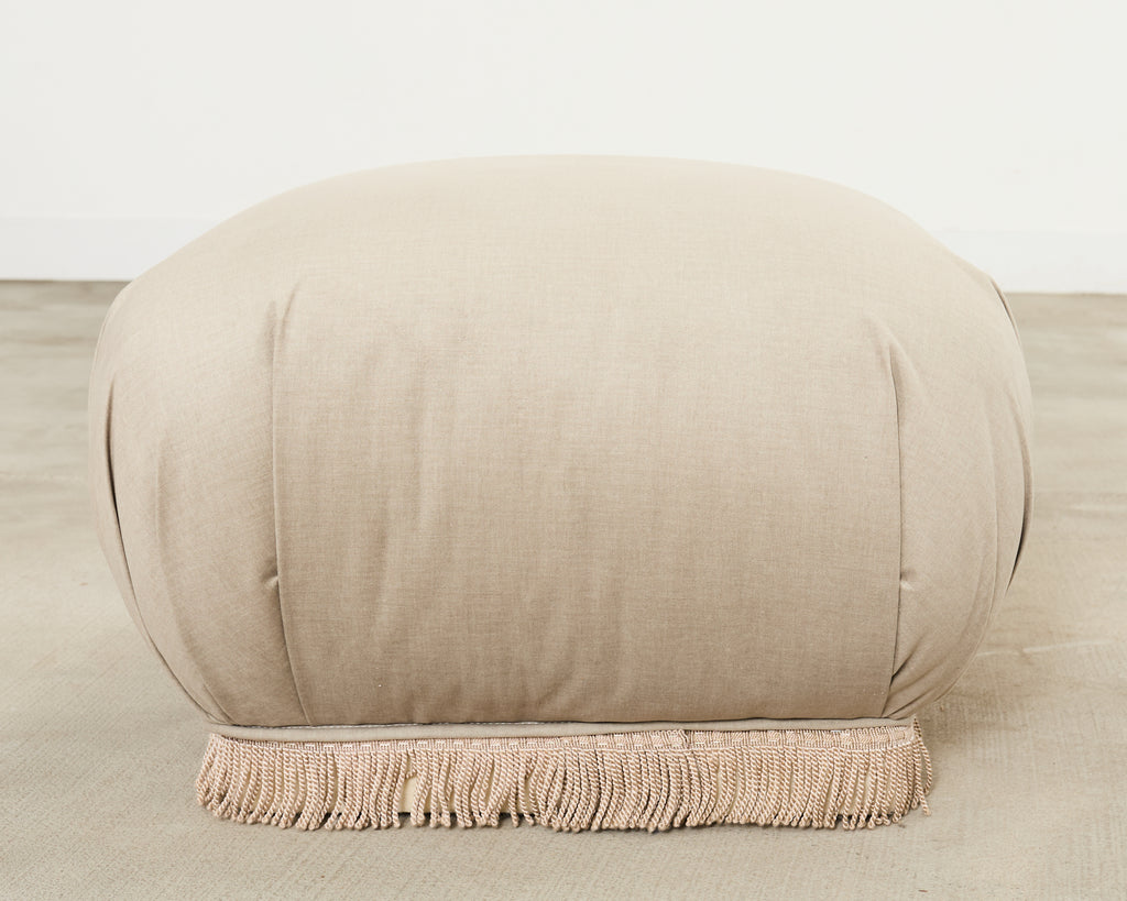 Pair of Karl Springer Style Souffle Ottomans by Marge Carson