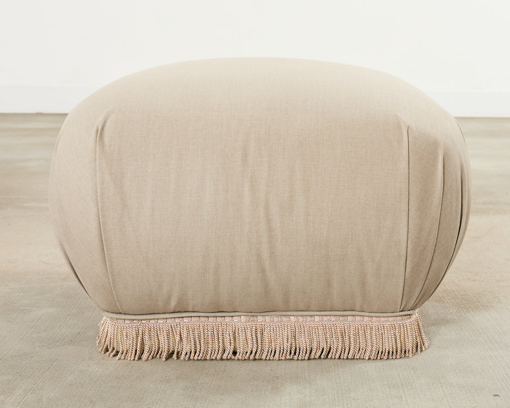 Pair of Karl Springer Style Souffle Ottomans by Marge Carson