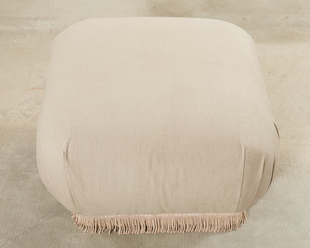 Pair of Karl Springer Style Souffle Ottomans by Marge Carson