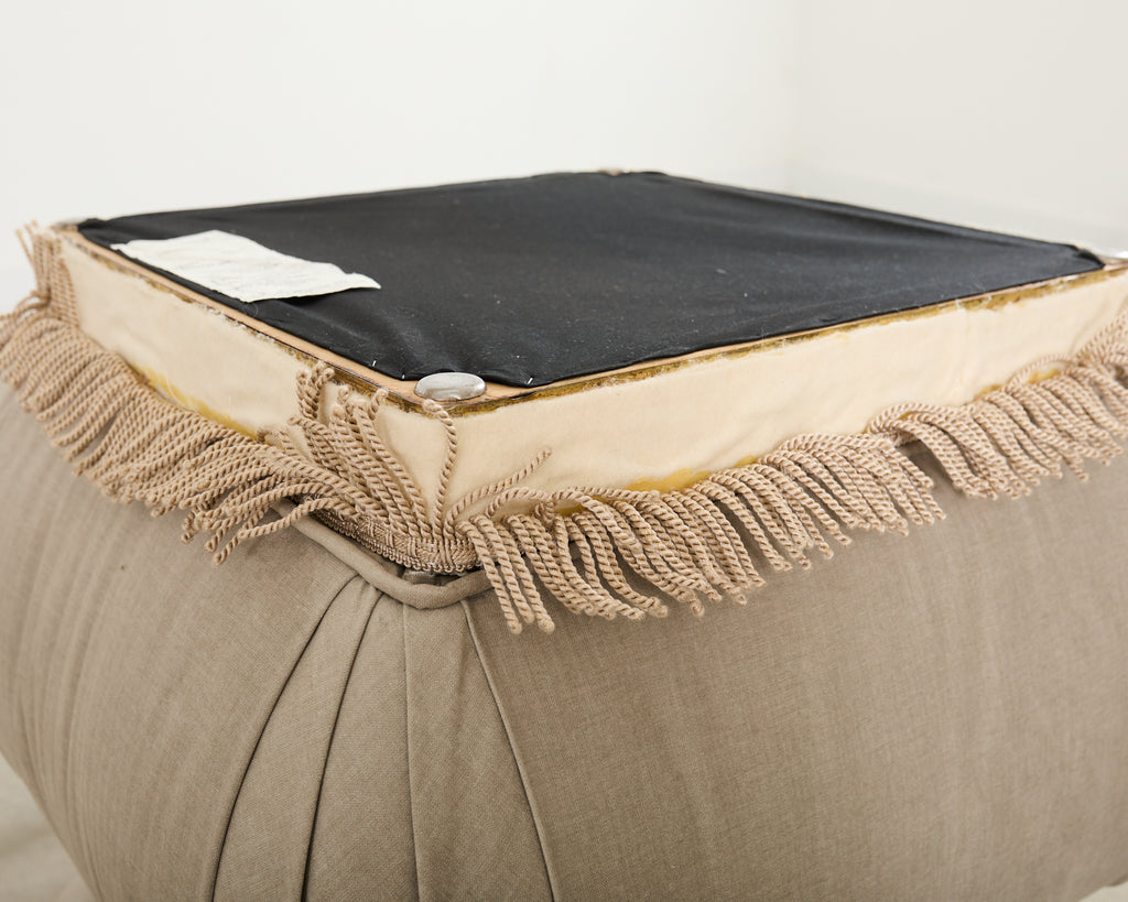 Pair of Karl Springer Style Souffle Ottomans by Marge Carson