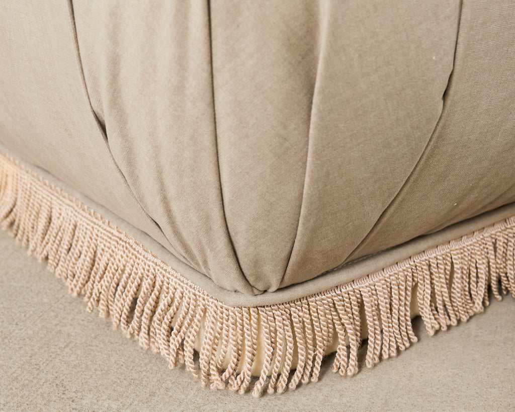 Pair of Karl Springer Style Souffle Ottomans by Marge Carson