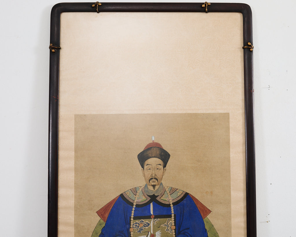 Pair of Chinese Patriarch Matriarch Ancestral Portraits