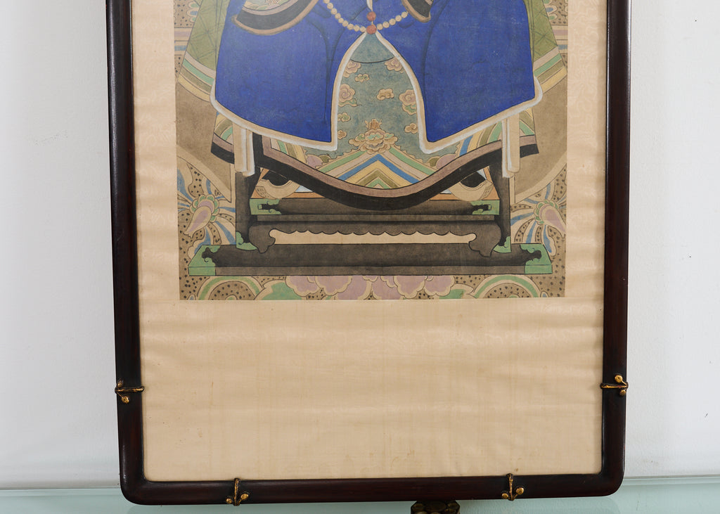 Pair of Chinese Patriarch Matriarch Ancestral Portraits