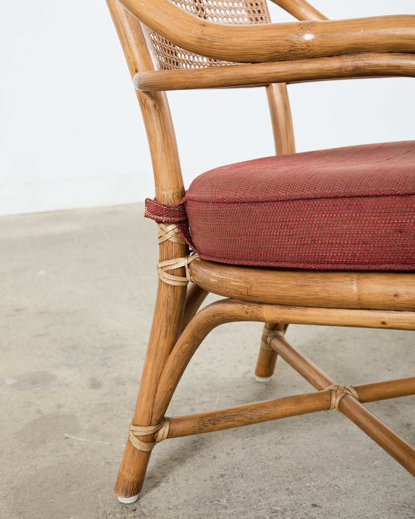 McGuire Organic Modern Rattan and Cane Back Armchair