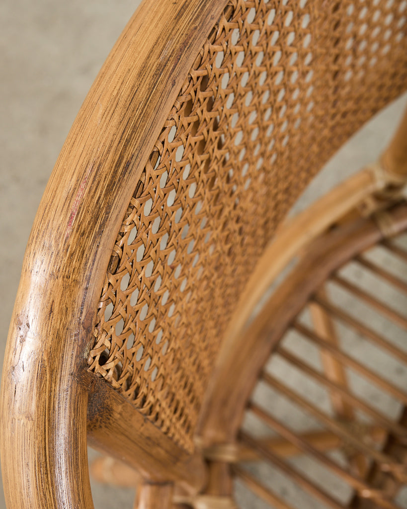 McGuire Organic Modern Rattan and Cane Back Armchair