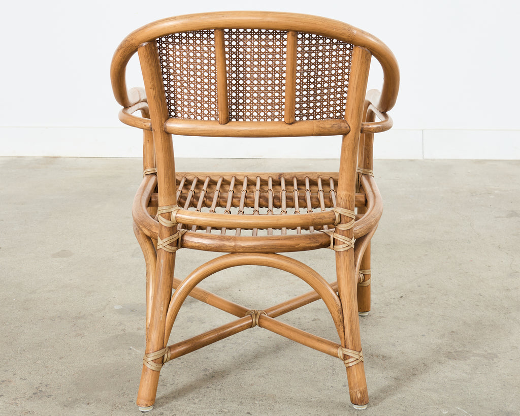 McGuire Organic Modern Rattan and Cane Back Armchair