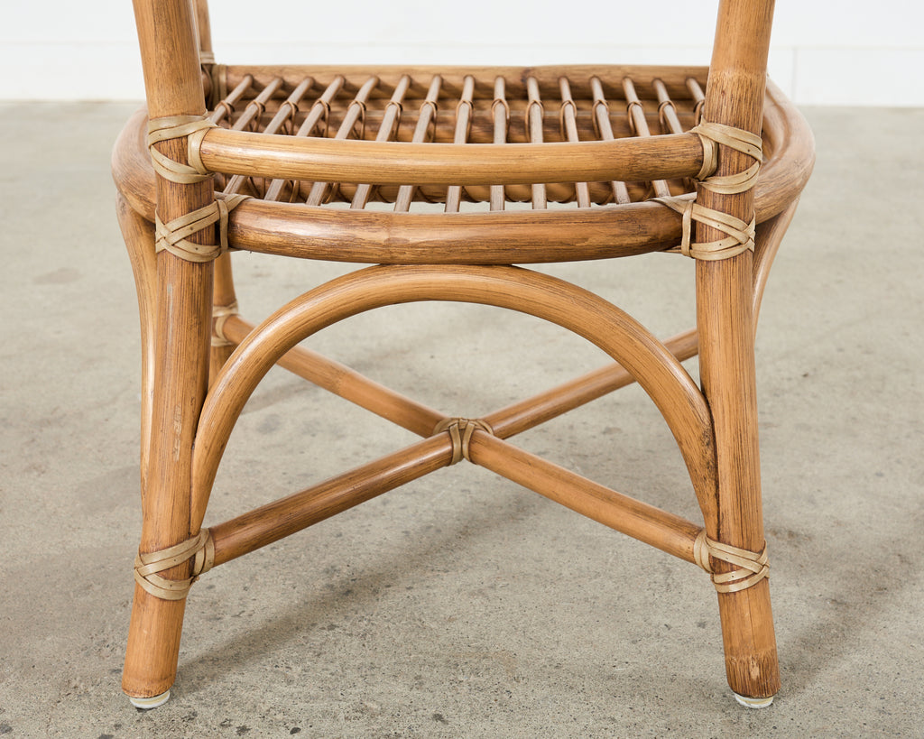 McGuire Organic Modern Rattan and Cane Back Armchair