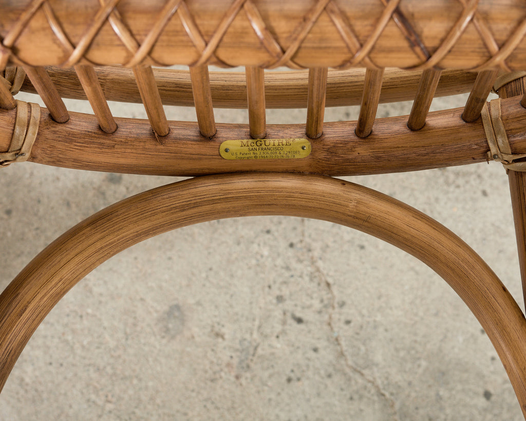 McGuire Organic Modern Rattan and Cane Back Armchair