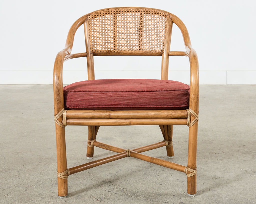 McGuire Organic Modern Rattan and Cane Back Armchair