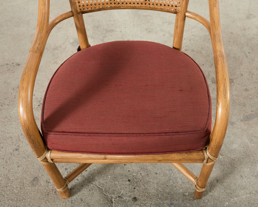 McGuire Organic Modern Rattan and Cane Back Armchair