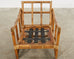 McGuire Organic Modern Bent Rattan Lounge Chair and Ottoman