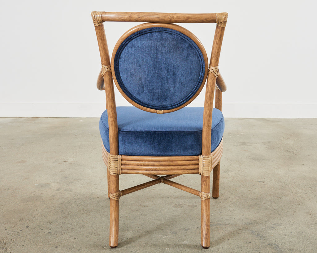 Set of Six Orlando Diaz-Azcuy for McGuire Salon Armchairs