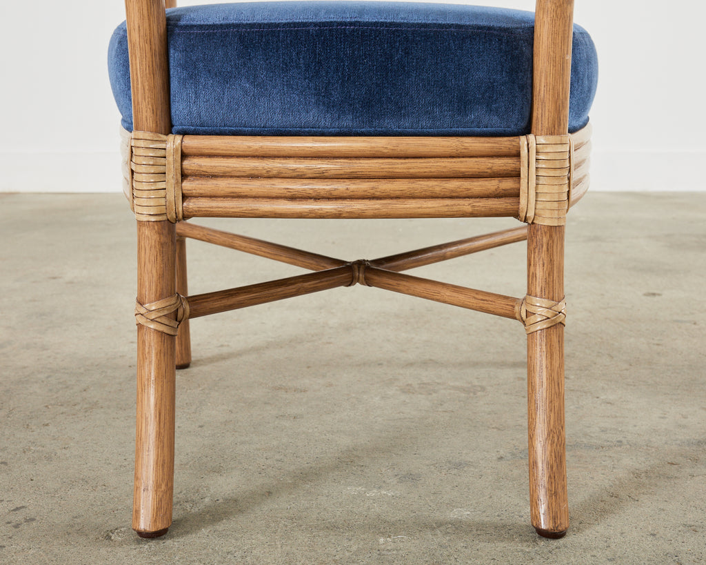 Set of Six Orlando Diaz-Azcuy for McGuire Salon Armchairs