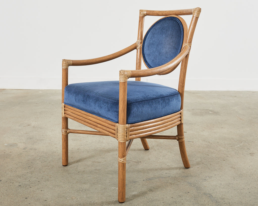 Set of Six Orlando Diaz-Azcuy for McGuire Salon Armchairs